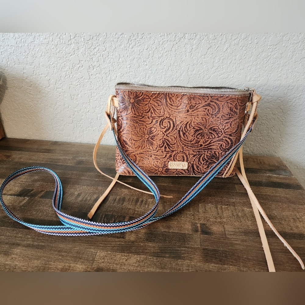Consuela Sally Midtown Crossbody Purse And Sally Card Organizer Embossed Leather
